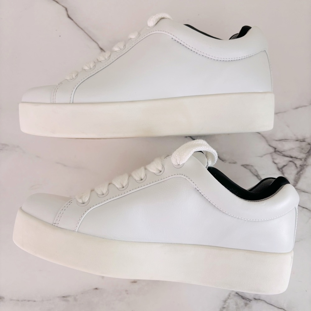 Rag & Bone Retro Pro Leather Chunky Sneakers Size 39 US 9 White Black Ortholite - Picture 8 of 12